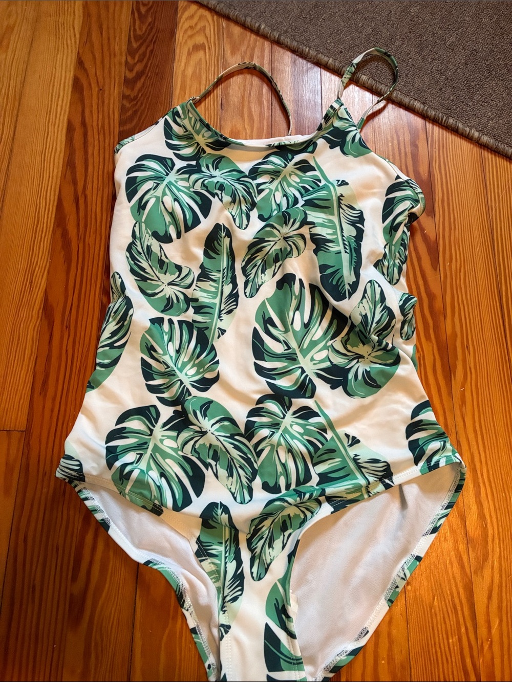 Women’s White Tropical Leaf One-Piece Swimsuit
